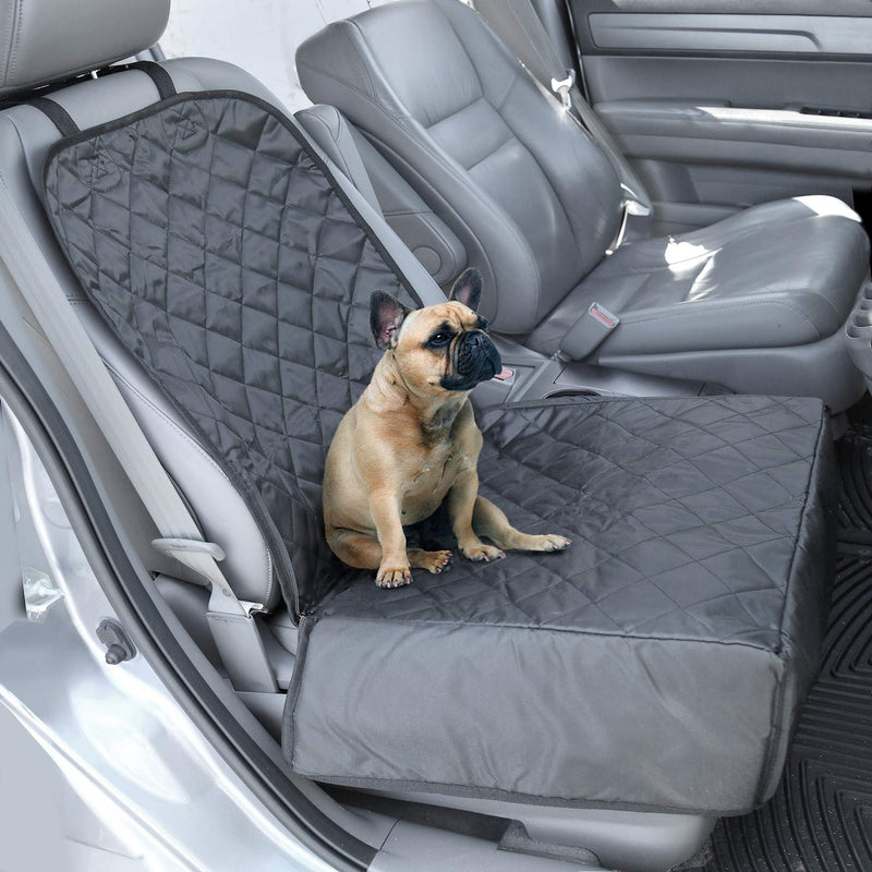 [Australia] - Pawriffic Convertible Dog Car Seat and Seat Cover, Pet Mat Protects Vehicle, Black & Gray 