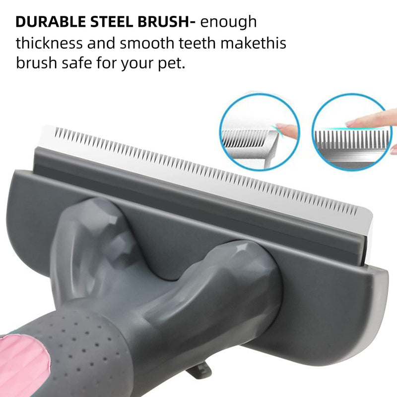 Cats & Dogs deshedding brush, Pet Self Cleaning Brush for shedding and grooming, Pet Grooming Brush Effectively Reduces Shedding by up to 95% for Short Medium and Long Pet Hair, Pet deshedding Tool 2pink - PawsPlanet Australia