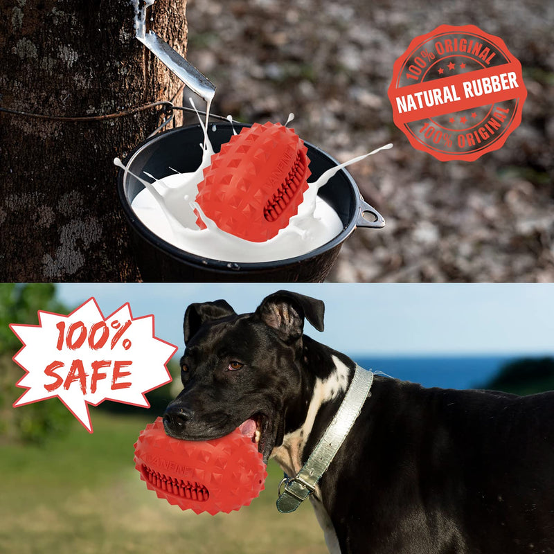 VANFINE Dog Squeaky Toys Almost Indestructible Tough Durable Dog Toys Dog chew Toys for Large Dogs Aggressive chewers Stick Toys Puppy Chew Toys with Non-Toxic Natural Rubber Football Medium/Large Dog - PawsPlanet Australia