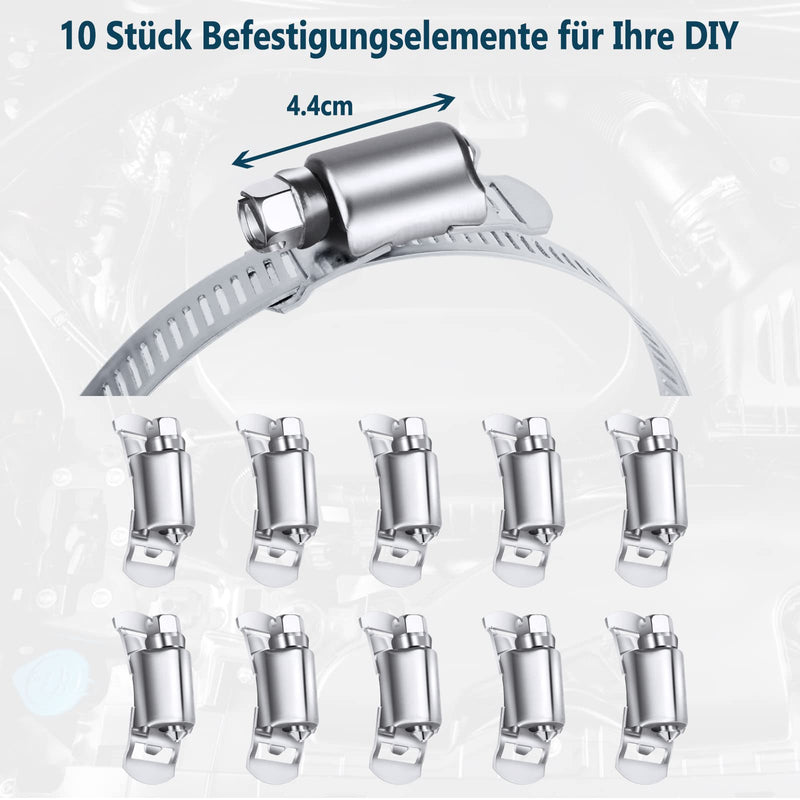 Jayzuum hose clamps stainless steel, DIY clamps, hose clamps, pipe hose, 3 m adjustable band with 10 pieces attachment for tank/house gas pipe/water pipe/cooler/large pipe - PawsPlanet Australia