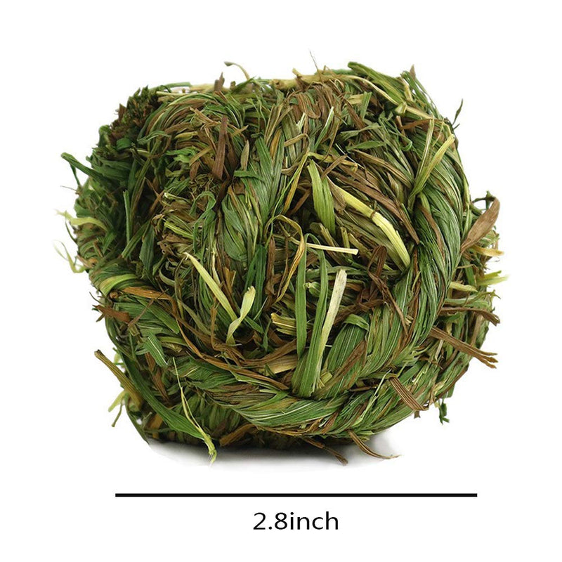 [Australia] - Bunny Grass Toy Natural Timothy Grass Small Animal Activity Play Chew Ball for Rabbits Hamster Guinea Pigs Gerbils(4 Pack) 