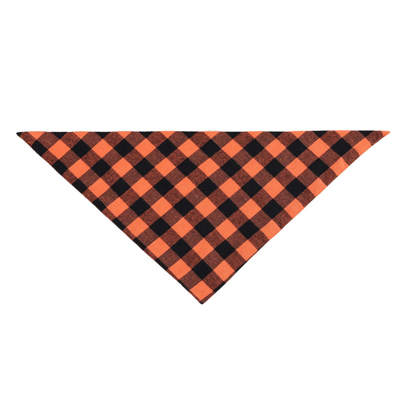 Rainlemon Orange and Black Buffalo Check Plaid Dog Bandana Halloween Pet Puppy Collar Scarf - PawsPlanet Australia