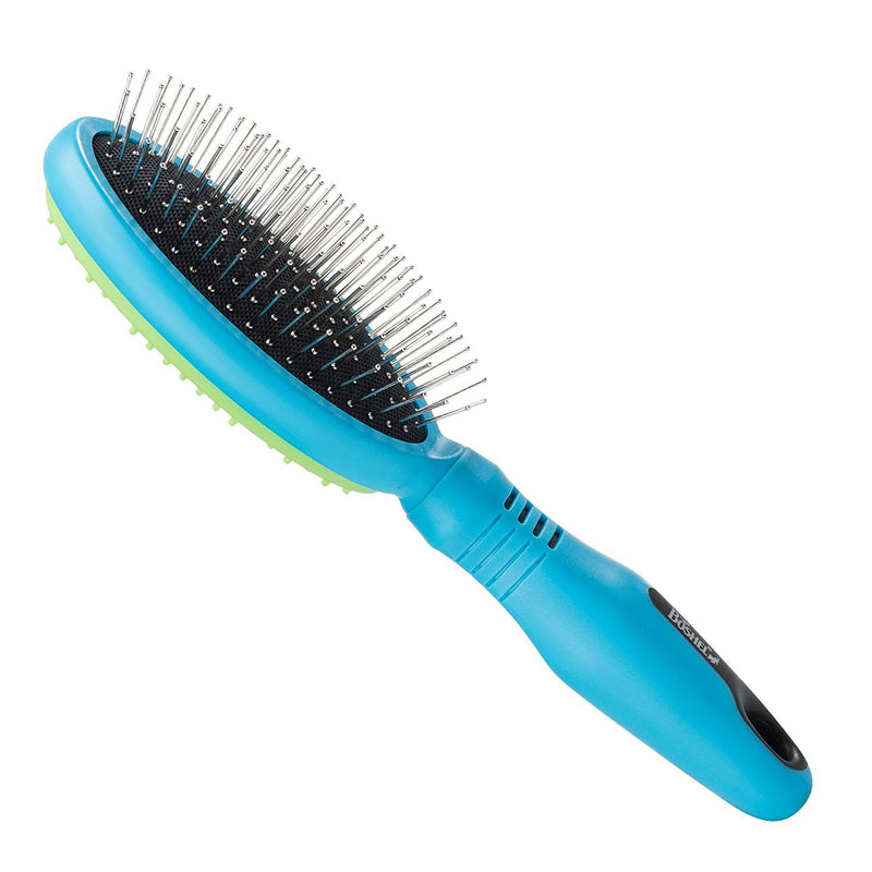 Boshel Dog Hair Brush & Rubber Dog Hair Remover 2 in 1 Ergonomic Pin Brush Detangles & Eliminates Excess Undercoat Fur & Cleans the Hair from your Clothes Etc. with the same Dog grooming Brush - PawsPlanet Australia