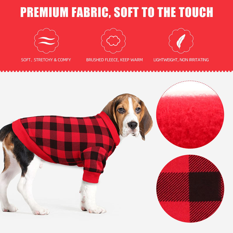 Dog Fleece Sweater for Small Dogs Buffalo Plaid Dog Clothes Soft Thickening Warm Small Dog Sweater Puppy Clothes for Small Dogs Girl & Boy X-Small - PawsPlanet Australia