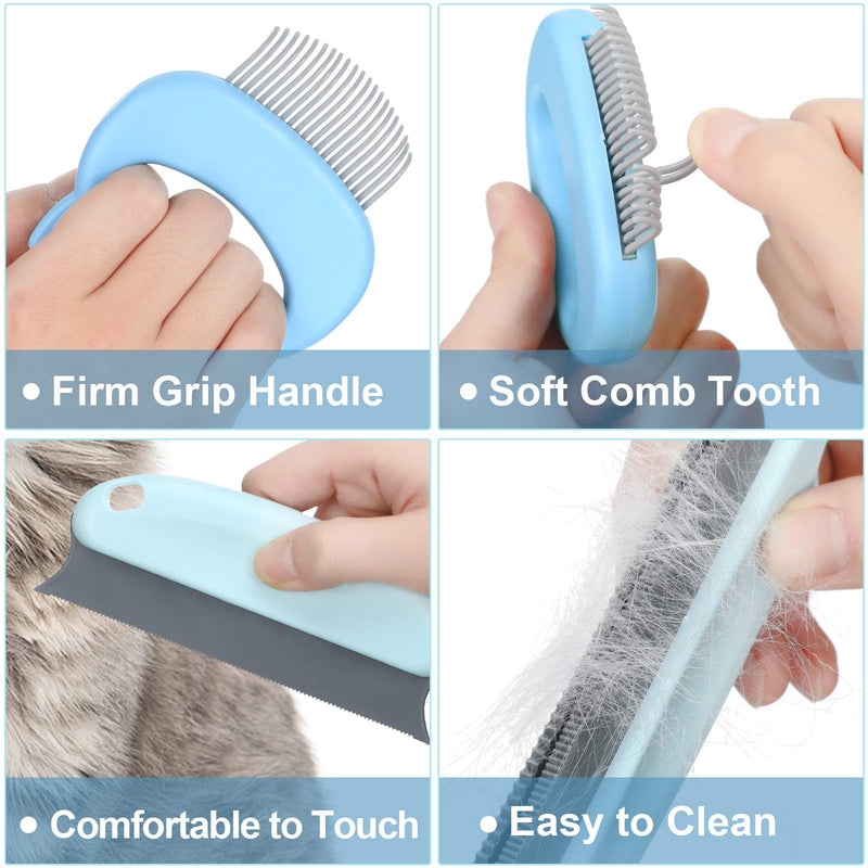 2 Pieces Cat Massage Comb Cat Shell Comb Pet Hair Cleaning Remover Brush Cat Grooming Comb Hair Removal Brush for Cleaning Cars Furniture Carpet Sofa Clothes - PawsPlanet Australia