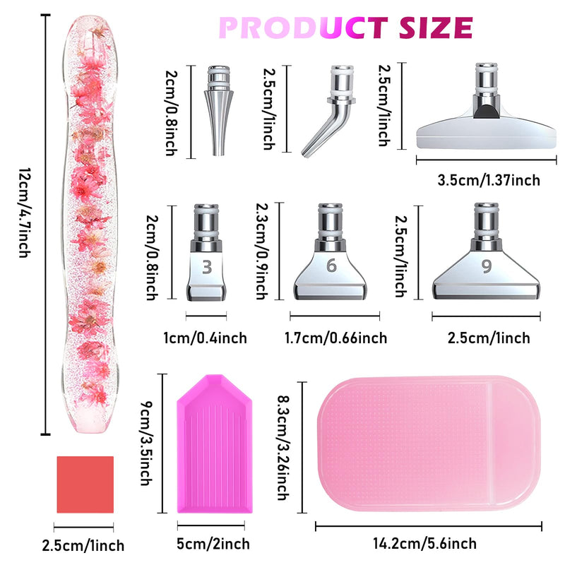 Vegena Diamond Painting Pen - Diamond Painting Accessories Pens Set with 6 Styles Interchangeable Metal Drill Bits, Diamond Painting Glue, Diamond Painting Tool for Diamond Painting DIY #01 - PawsPlanet Australia