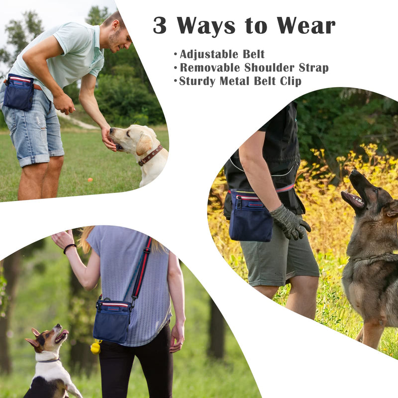 Dog Treat Pouch Dog Training Treat Pouch Waldseemller Treat Pouches for Pet Training,3 Ways to Wear Adjustable Waist Belt and Shoulder Strap,Dog Treat Pouch for Training A Blue - PawsPlanet Australia