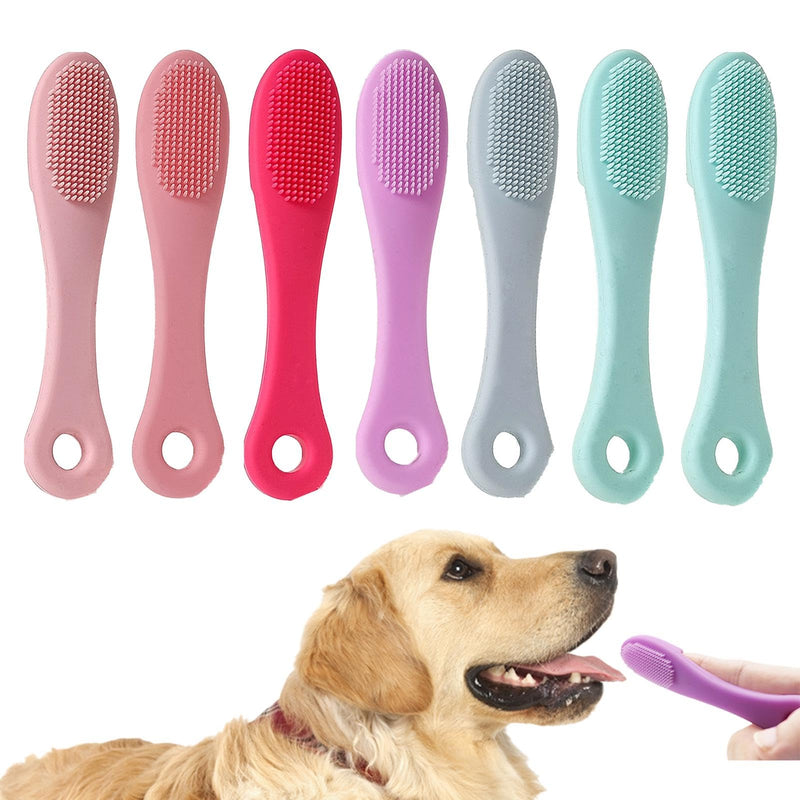 DELITLS 7 PCS Dog Toothbrush Silicone Bristles Pet Toothbrush Colored Finger Toothbrush Oral Cleaning Tool for Pets Dog Dental Care (7 pieces, colorful, 4.13 x 0.98 x 0.59 inches) 4.13 x 0.98 x 0.59 inches 7 pieces, colorful - PawsPlanet Australia