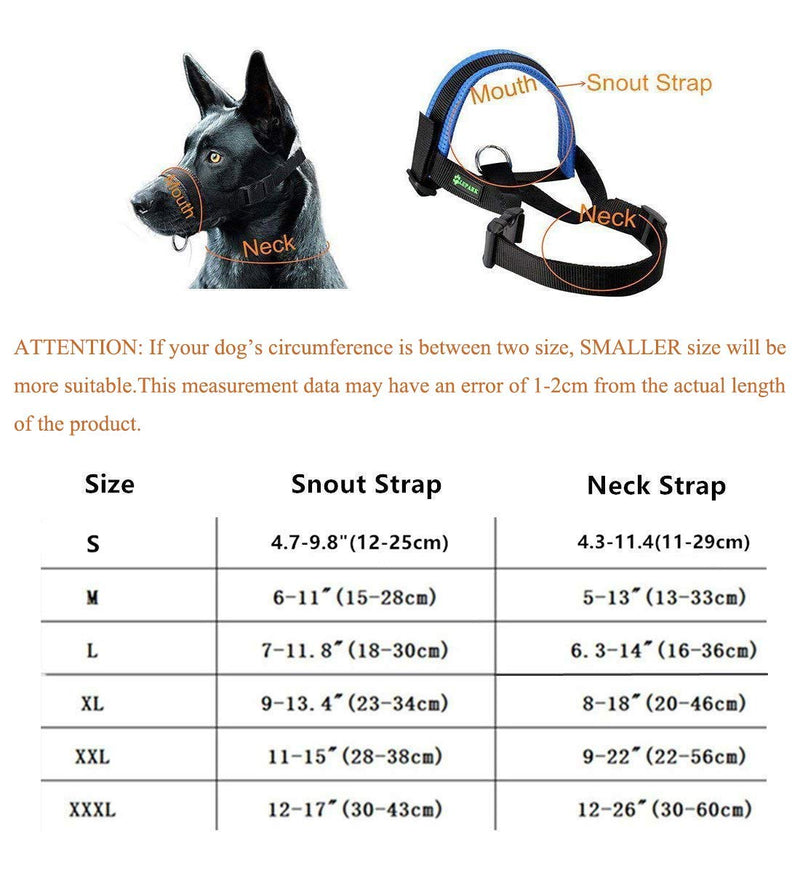 Nylon Dog Muzzle for Small,Medium,Large Dogs Prevent from Biting,Barking and Chewing,Adjustable Loop XL Blue - PawsPlanet Australia