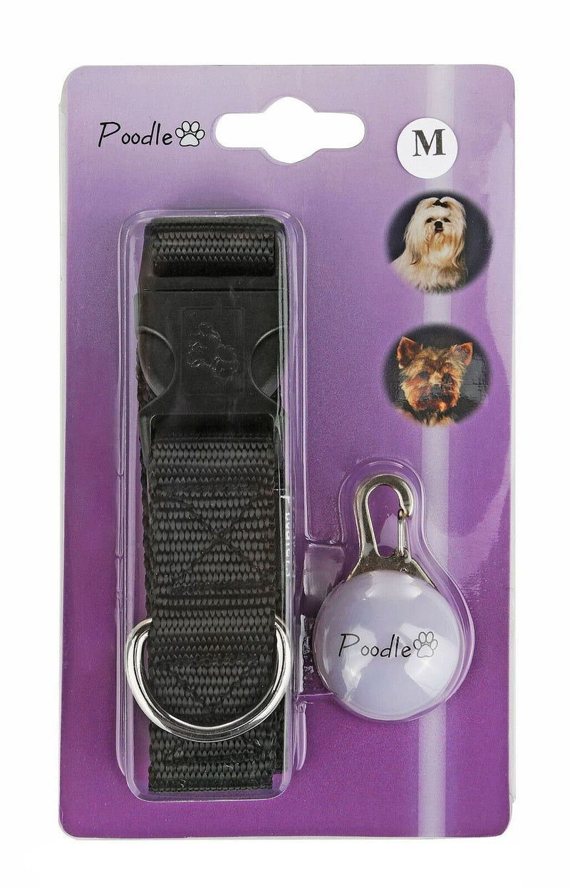 Poodle Pet Multi Function Waterproof Clip On LED Safety Light with Nylon Collar (Medium Collar) Medium Collar - PawsPlanet Australia