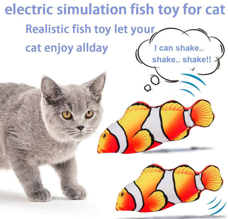 HonLena Cat Toys, Electric Moving Realistic Wiggle Fish Catnip Toys,USB, Plush Interactive Cat Toys - Fish Kicker Toy Cats Kitten Perfect for Biting, Chew and Kicking - PawsPlanet Australia