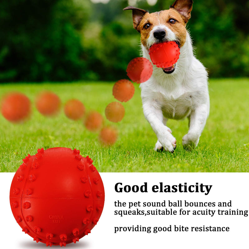 Frienda 4 Piece Dog Squeaky Ball Durable Rubber Fun Interactive Toys Non-Toxic Dog Chew Toys Outdoor Dog Tennis Ball for Large and Small Dog - PawsPlanet Australia