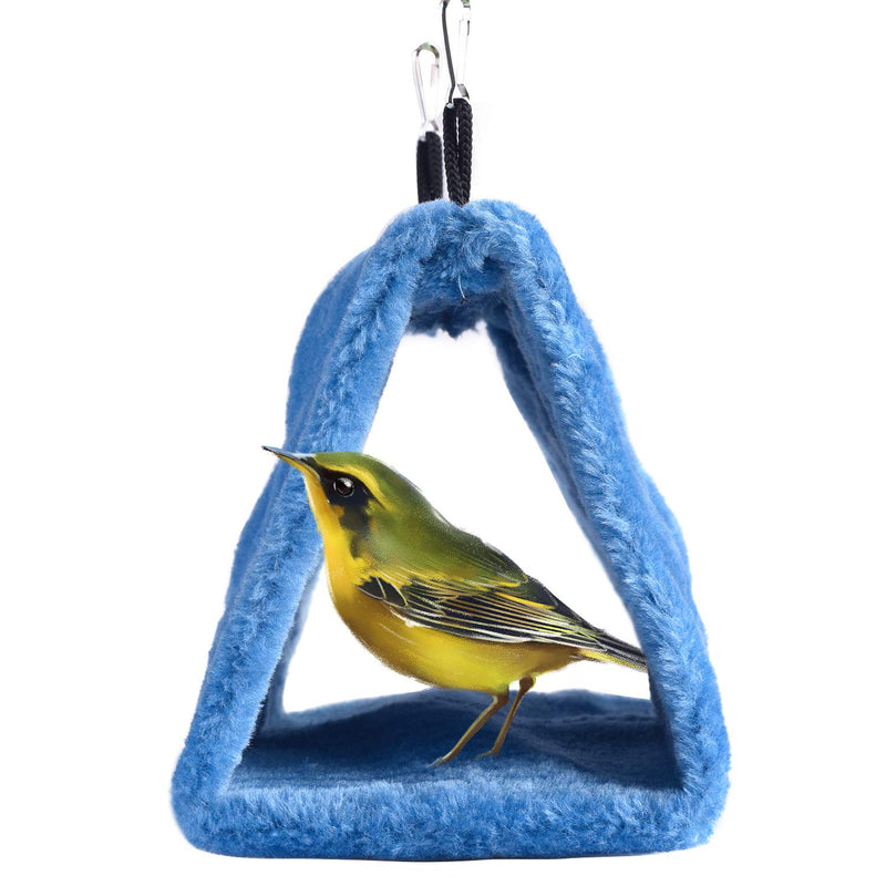 [Australia] - Cdycam Plush Pet Bird Hut Nest Hammock Hanging Cage Warm Nest Happy Snuggle Cave Tent (Small, Blue) Small 