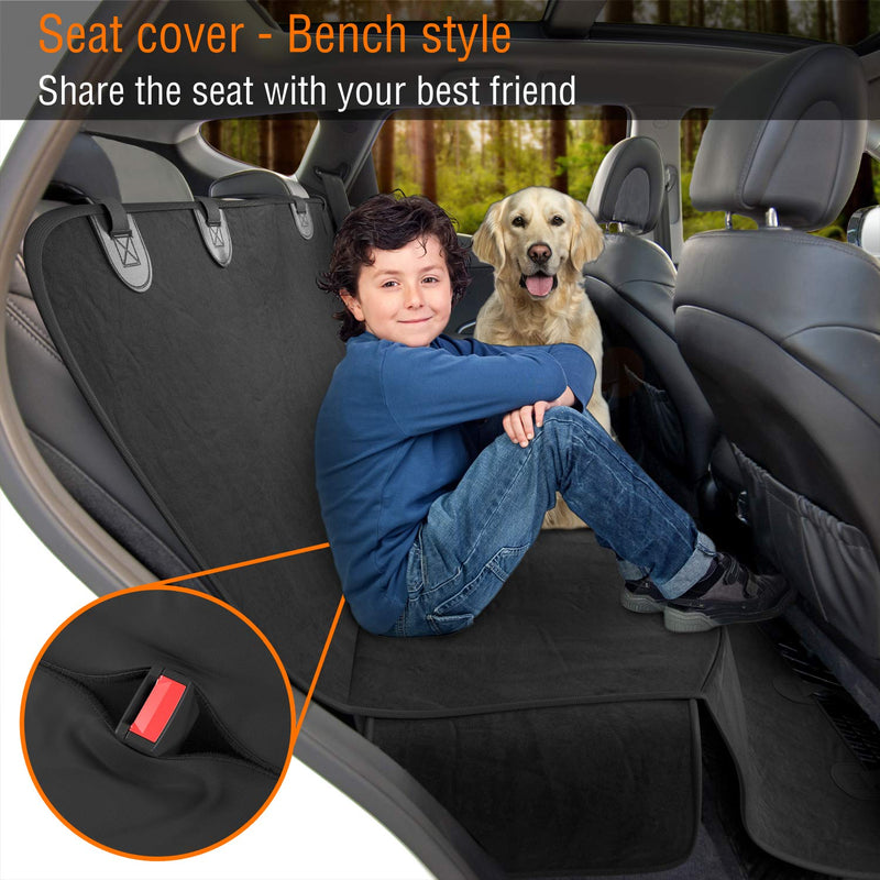 Active Pets Dog Back Seat Cover Protector Waterproof Scratchproof Hammock for Dogs Backseat Protection Against Dirt and Pet Fur Durable Pets Seat Covers for Cars & SUVs XL Black - PawsPlanet Australia