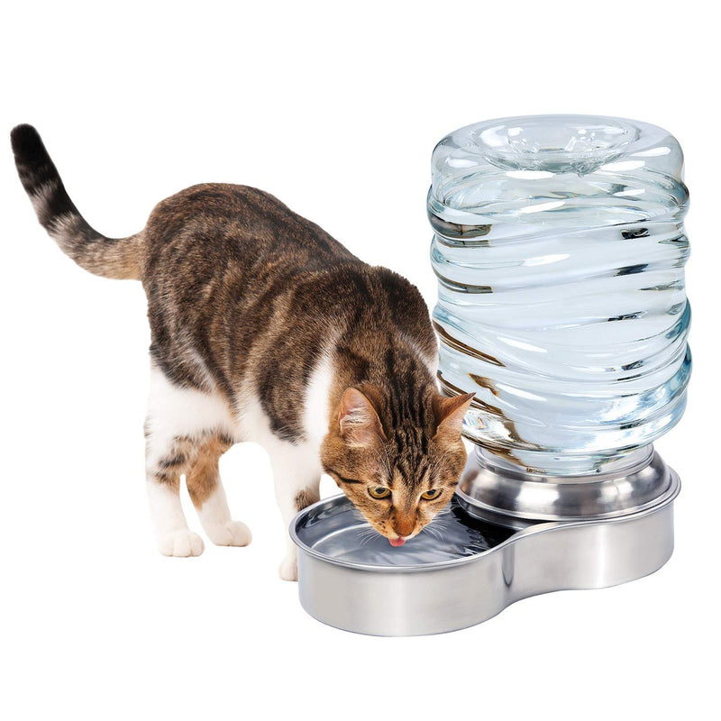 Etna Stainless Steel Pet Dog Cat Water Fountain Bowl, Holds 3 Liters - PawsPlanet Australia