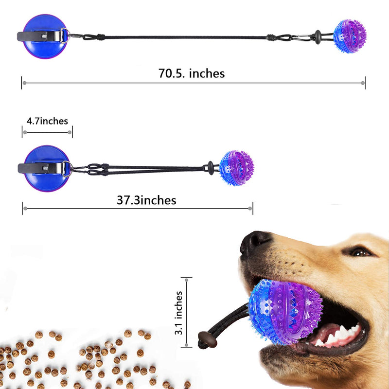 Suction Cup Dog Toy, Dog Chew Toy with Powerful Sucker, Interactive Rope Food Distribution Ball Toy with Built-in Bell for 25-80bl Dogs Aggressive Chewers Purple - PawsPlanet Australia
