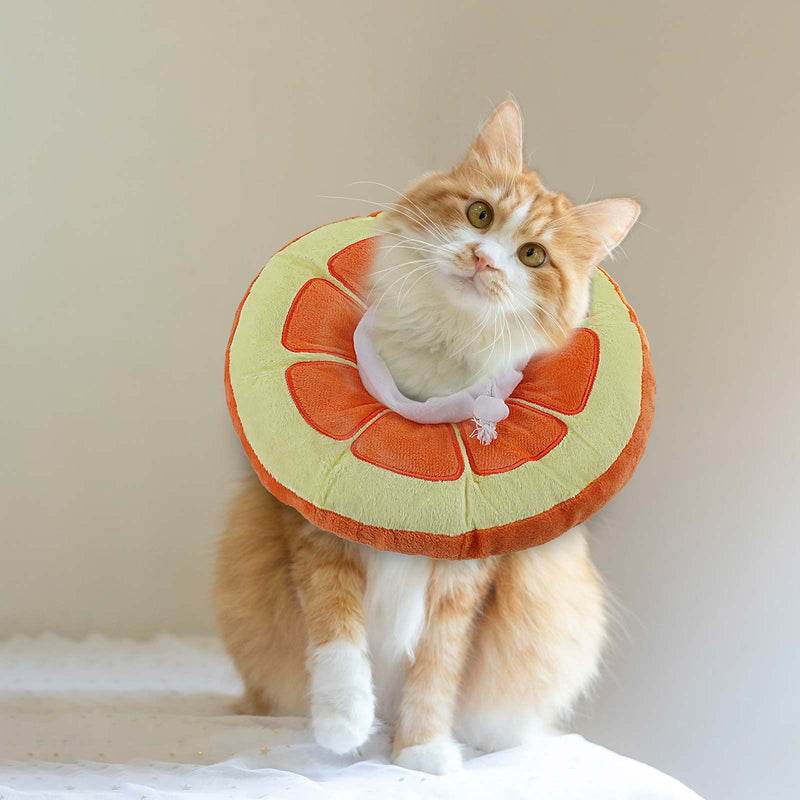 Molain Adjustable Cat Recovery Collar Cat Cone Collar Soft Cat Donut Pillow Cute Orange Neck Kitten Collars After Surgery Wound Healing Protective Soft Cone Collars for Cats Dogs Kitten Puppy(S Size) S - PawsPlanet Australia