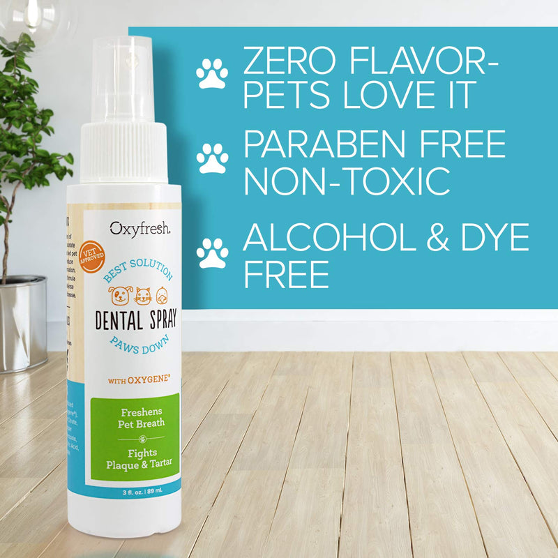 Oxyfresh Advanced Pet Dental Spray – Instant Pet Fresh Breath: Easiest No Brushing Pet Dental Solution for Dogs and Cats – Best Way to Fight Pet Plaque, Keep Teeth & Gums Healthy. 3oz. - PawsPlanet Australia