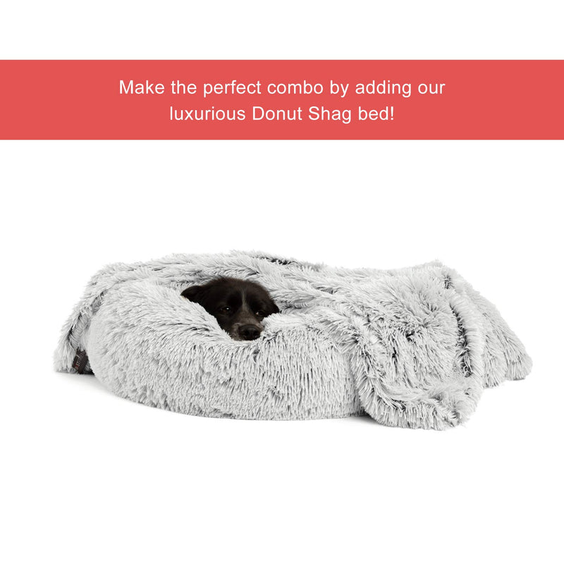 [Australia] - Best Friends by Sheri Luxury Shag Dog & Cat Throw Blanket 40x50, Frost, Matching Donut Shag Cuddler Bed, Multi-Use, Mat, Sofa Cover, Warming 
