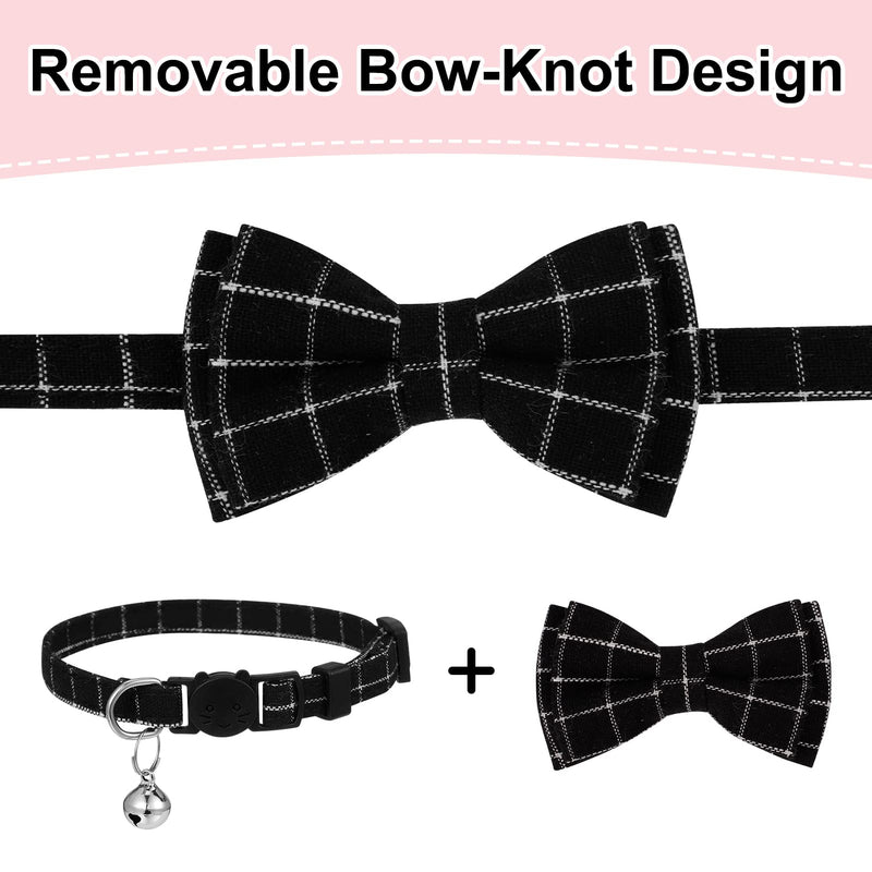 AKlamater 5Pcs Cat Collars with Bow Tie Breakaway Cat Collars Quick Release Safety Kitty Collars Adjustable Pet Collars for Cats, Kitten, Small Pet - PawsPlanet Australia