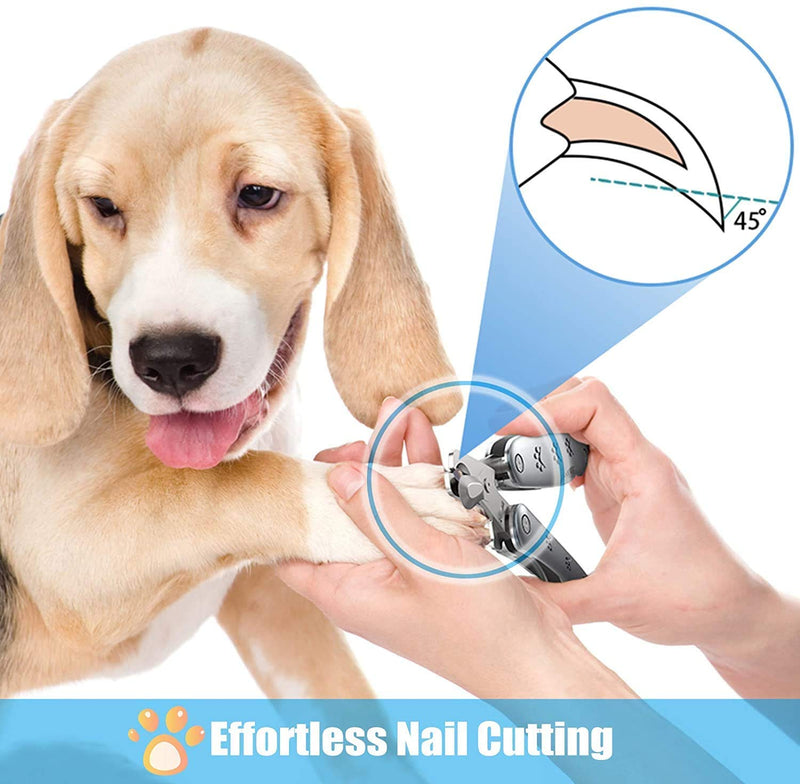 DAN.LOSIG Dog Nail Clippers Foldable Pet Grooming Comb Nail Trimmers with Safety Guard & Lock, Free Nail File and Hair Brush, Razor Sharp Blade, Professional Grooming Tool for Large,Small Animals - PawsPlanet Australia