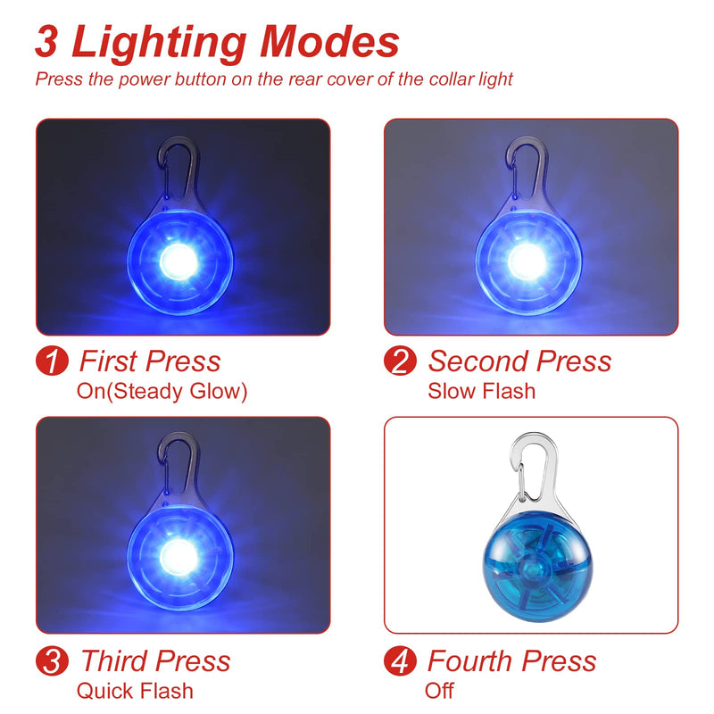 Yizhet Pack of 6 light pendants dog safety LED flashing light for dogs, 3 flashing modes, waterproof LED light pendant key chain, pet LED pendant for dogs, cats - PawsPlanet Australia