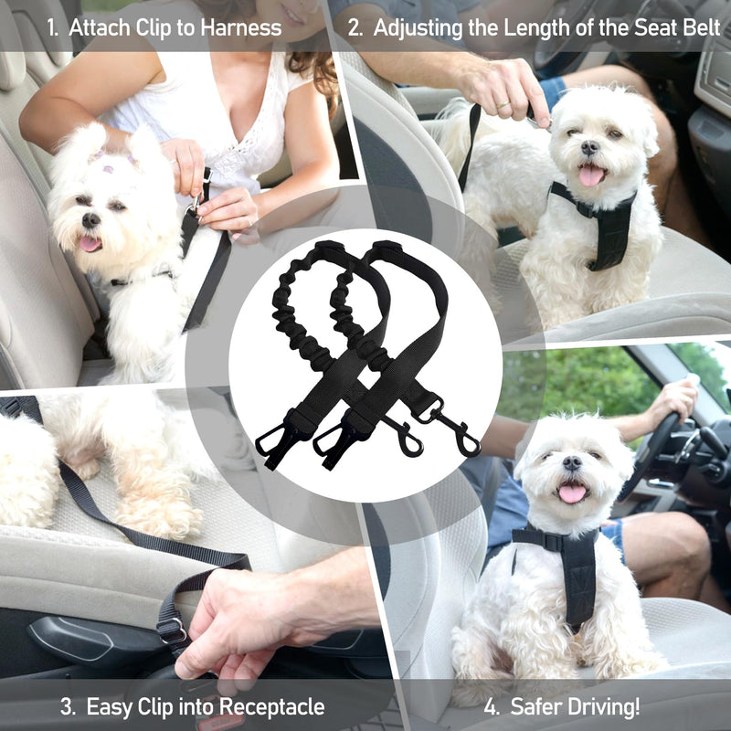 Idota dog seat belt car, shock absorber dog, seat belt dog car, elasticity of the elastic belt for pets, adjustable pull rope for pets - PawsPlanet Australia