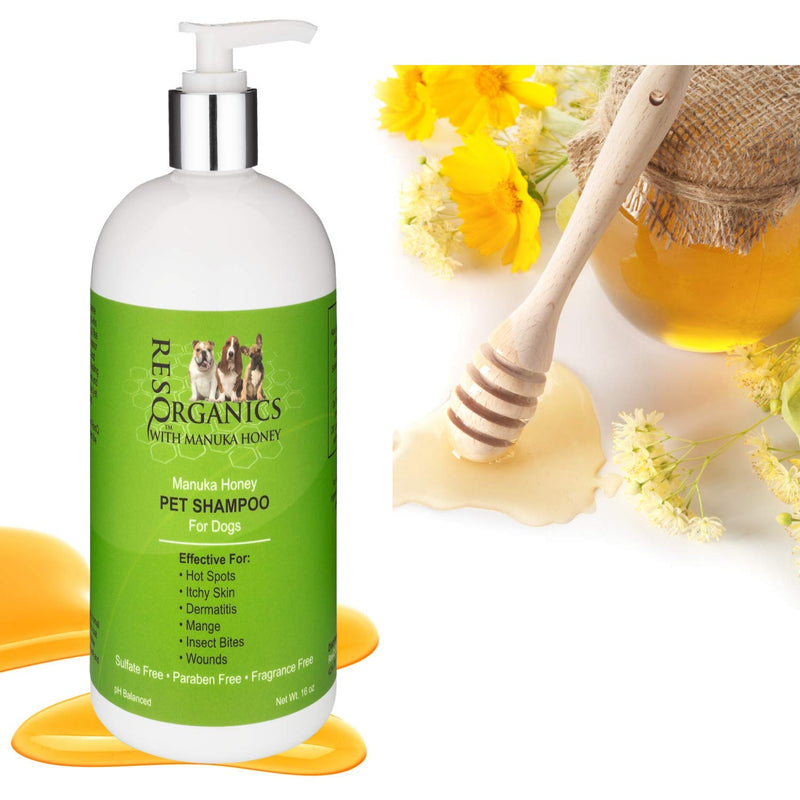 [Australia] - Dog Shampoo for Allergies and Itching - Hypoallergenic Manuka Honey Healing Pet Shampoo for Dogs with Sensitive, Dry Itchy Skin, Shedding Issues, and Mange. Natural and Organic! 