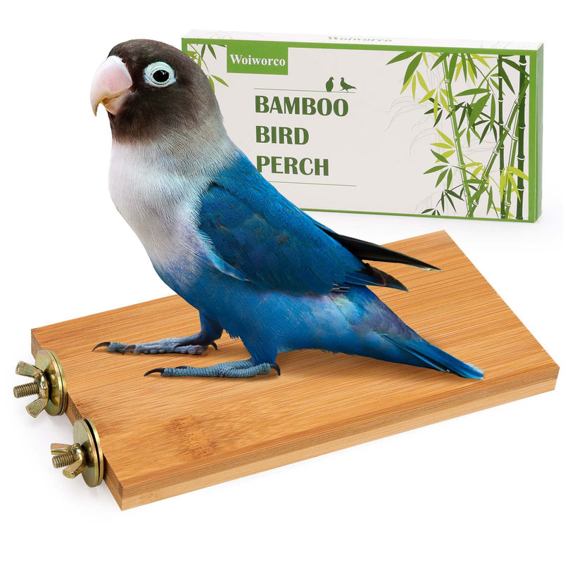 Woiworco Bird Perches Stand Toy, Bamboo Wood Parrot Perch Bird Platform Bird Cage Accessories Toys for Budgies Parakeet Cockatiels Exercise Sleep and Chew - PawsPlanet Australia