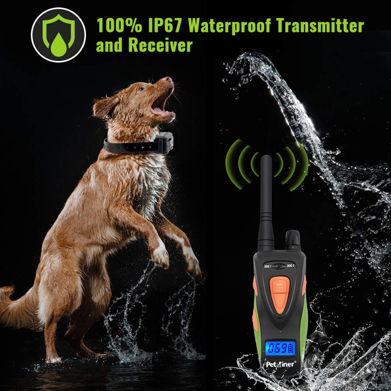 [Australia] - Petrainer 617A Dog Training Collar with Remote Waterproof and Rechargerable Electric Collar with Beep Vibrating for Dogs,1000ft/ 330yards Range For 1 Dog 