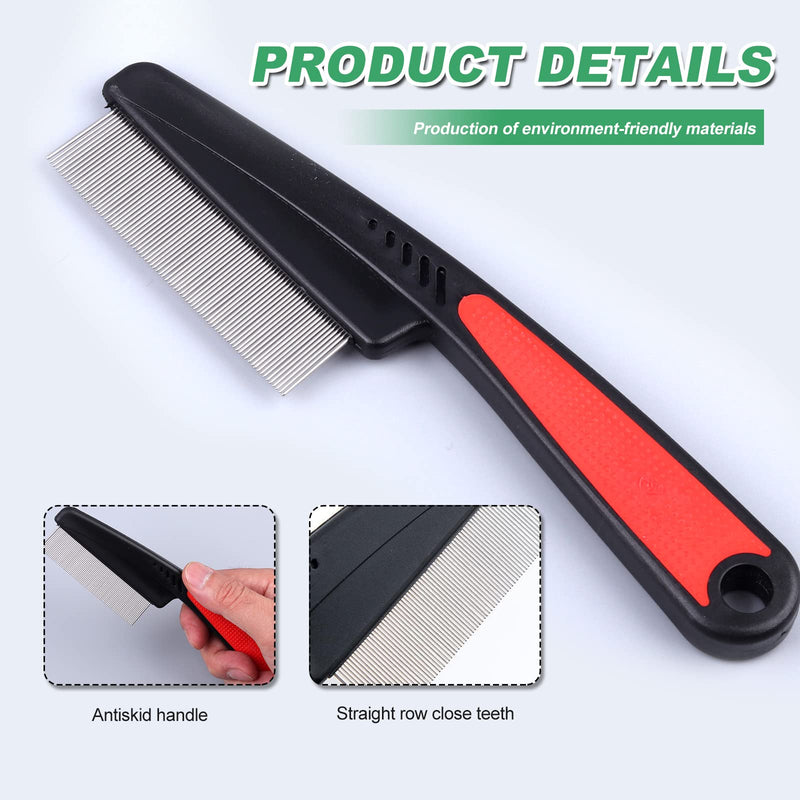Flea Comb for Dogs Cats Pack of 2 Professional Dog Cat Lice Comb Dust Comb Flea Comb Coarse & Fine Teeth Stainless Steel Lice Flea Comb - PawsPlanet Australia