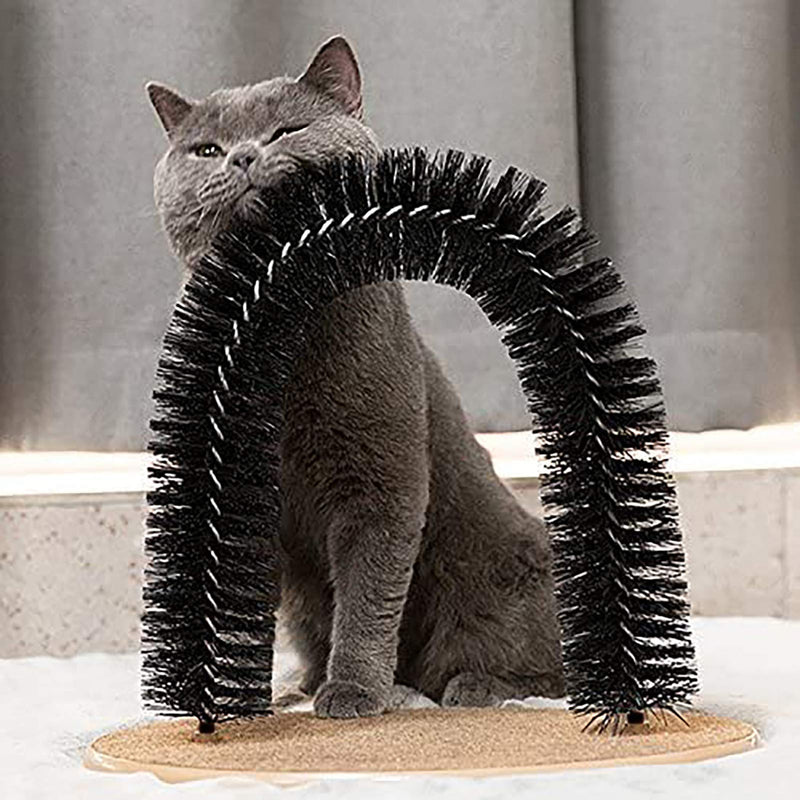 Hollypet Cat Arch Self Grooming and Massaging Brush Toy, Pet Scratcher Pads Hair Cleaner - PawsPlanet Australia