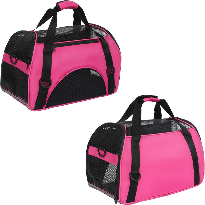 DAWOO Cat Carrier Airline-Approved Travel Pet Carrier,Dog Carrier,Suitable for Small and Medium-Sized Cats and Dogs (46 * 25 * 30cm,Rose Red) 46*25*30cm,Rose Red - PawsPlanet Australia