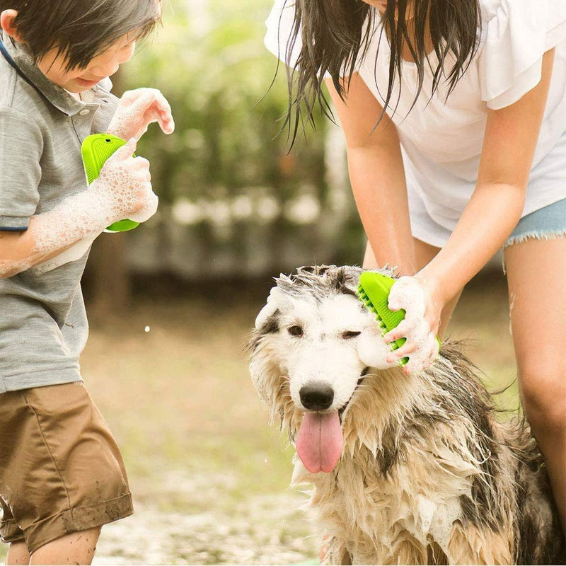 alouweekuky Pet Bath Massage Brush, 3 Pcs Grooming Brush, Rubber Shampoo Brush Set, for Dogs and Cats with Short or Long Hair - PawsPlanet Australia