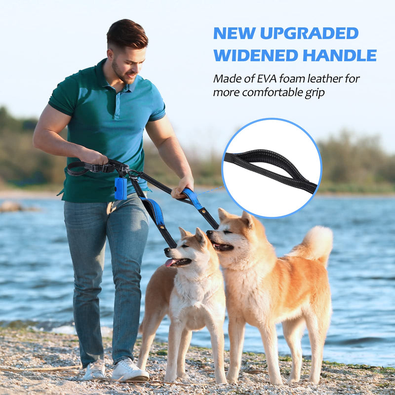 Hands Free Dog Leash, YOUTHINK No Tangle Medium Large Dog Leash, Adjustable Waist Belt, Dual Padded Handles, Retractable Reflective Double Dog Leash for Training Walking Running(Up to 400lbs) - PawsPlanet Australia