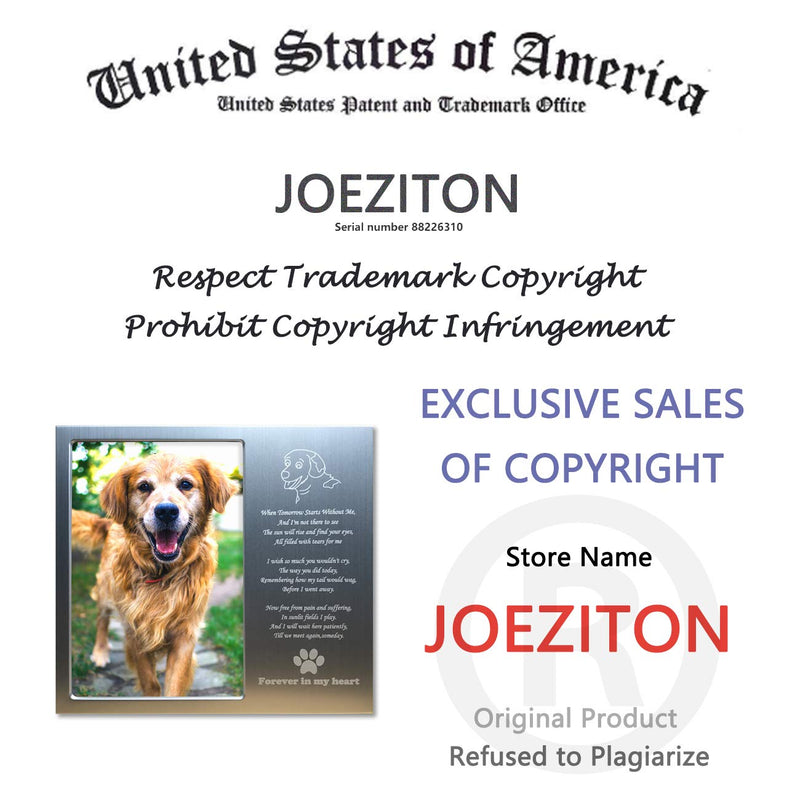[Australia] - JOEZITON Pet Memorial Personalized Metal 4x6 Picture Frame Gift (Opts) Photo Frame for Loss of Dogs or Cats. 01A-Dog Happy Head 