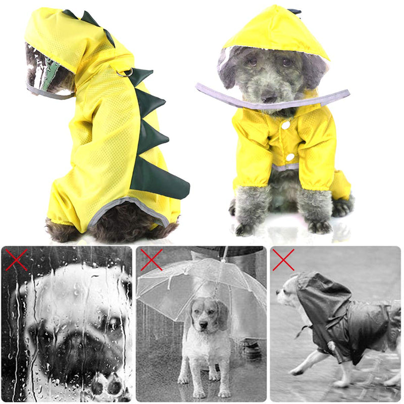 Fadaar Reflective Dog Raincoat 1pcs Hooded Dog Raincoat + 1pcs Super Absorbent Dog Towels 1pcs 00 * 50 cm for Dogs Puppys Cats Microfibre Dog Towels Yollow - PawsPlanet Australia