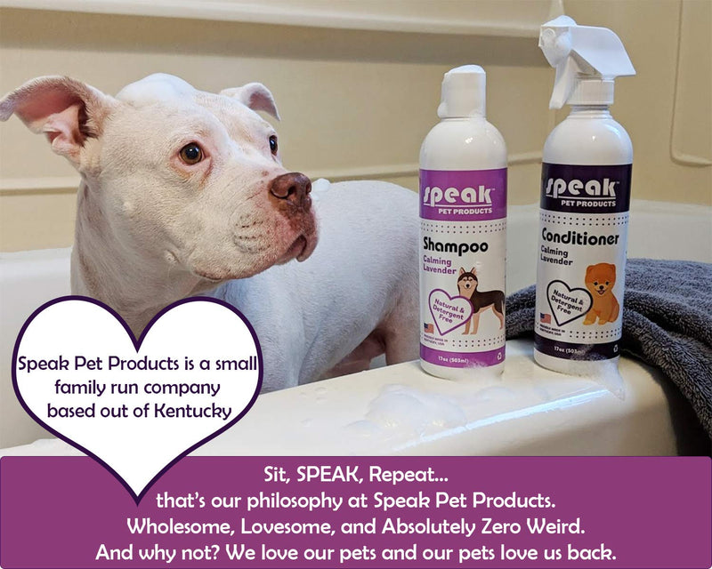 [Australia] - Speak Pet Products Natural Moisturizing Calming Lavender Dog Shampoo, 17 Ounce Bottle 