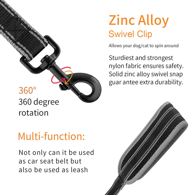 Sunny Pet 2in1 Set Dog Harness with lead No Pull Large Black Orange Clip Handle Puppy Adjustable Reflective M - PawsPlanet Australia