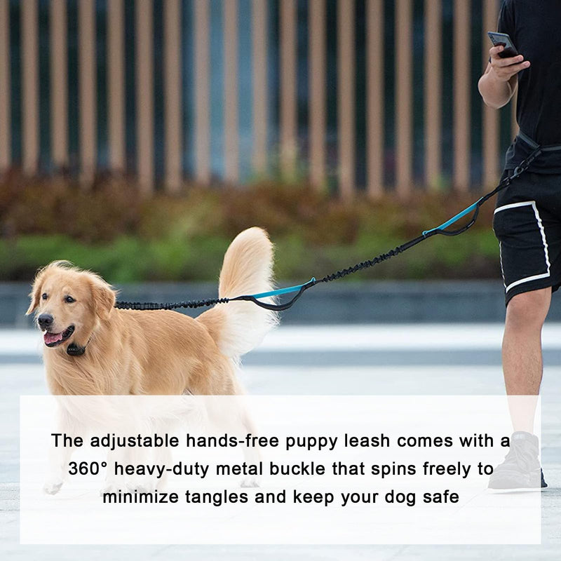 Nizirioo jogging leash for dogs, hands-free dog leash: elastic and reflective dog leash with waist strap, double handle, hand-free dog leash for medium and large dogs, 140-200 cm - PawsPlanet Australia