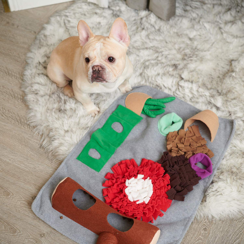 ALL FOR PAWS Pet Snuffle Mat, Dog Feeding Mat With Cute Toy, Dog Training Pad Pet Nose Work Blanket Pet Activity Mat for Foraging Skill, Stress Release (76x52x10CM), Ideal for Dogs D - PawsPlanet Australia