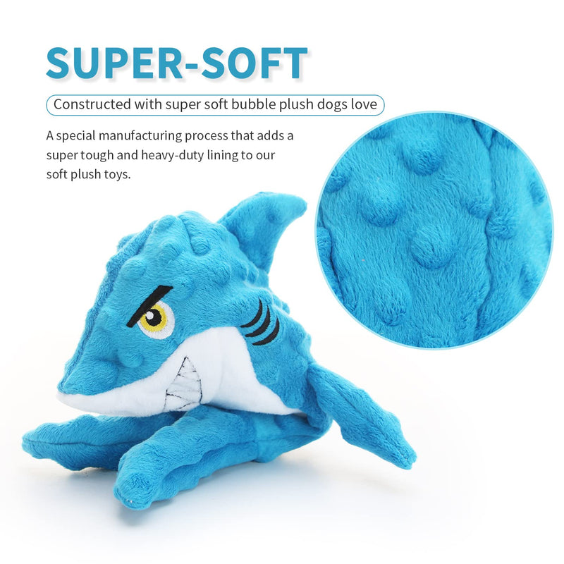 Plush Dog Toy Squeaky Durable, Soft, Interactive Squeaky Plush Toy with Reinforced Seams… Blue - PawsPlanet Australia