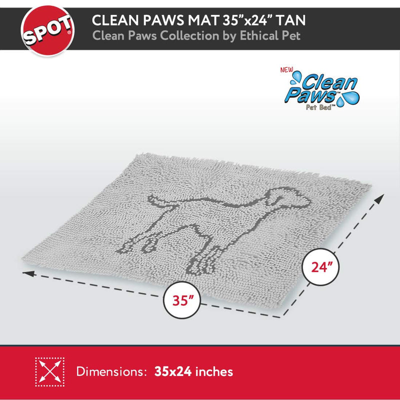 [Australia] - Clean Paws - Chenille Microfiber Dog Door Mat - 35X24 Inches/Attractive, Durable, Super Absorbent, Washable. by Ethical Pets 