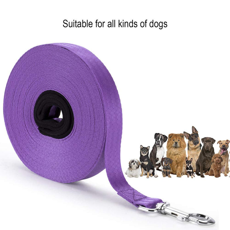 Vivifying Dog Training Lead Leash, 20FT/6M Long Nylon Training Dog Leash for Pet Tracking Training Obedience Lead Leash (Purple) Purple - PawsPlanet Australia