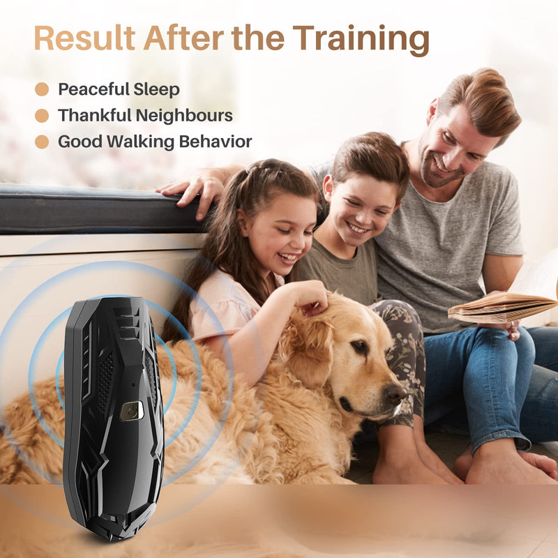 Queenmew Anti Barking Device, Ultrasonic Handheld Dog Deterrent Devices, Pet Gentle Device with 16.4ft Range, Rechargeable Stop Safe & Humane Indoor Outdoor, Black - PawsPlanet Australia