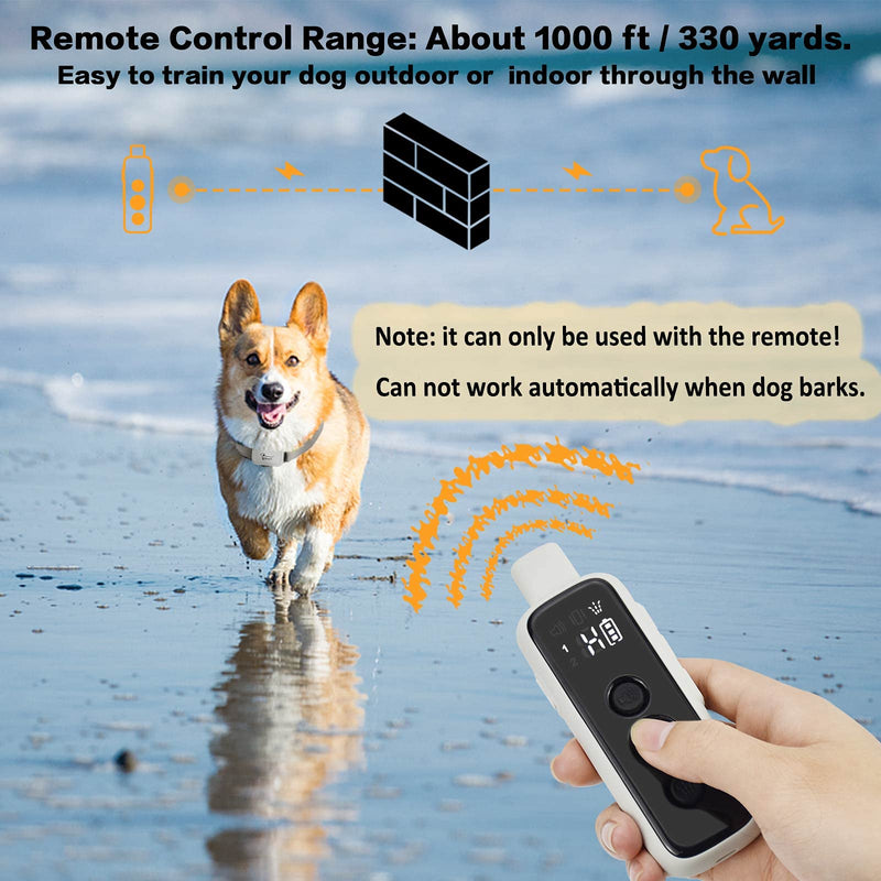 Citronella Dog Training Collar with Remote 【Can't Work Automatically】,3 Modes Harmless Spray/ Vibration/ Beep, Humane Citronella Dog Collar,1000ft Range Safe No Shock Rechargeable Dog Spray Collar - PawsPlanet Australia