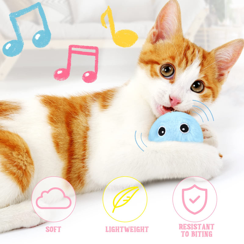 6 Pcs Cat Toy Balls Fluffy Plush Chirping Balls Interactive Cat Balls Toys Lifelike Animal Chirping Sound Balls Bird Frog Cricket for Cat Kitty Kitten Catnip Toys Indoor, 2 Styles - PawsPlanet Australia