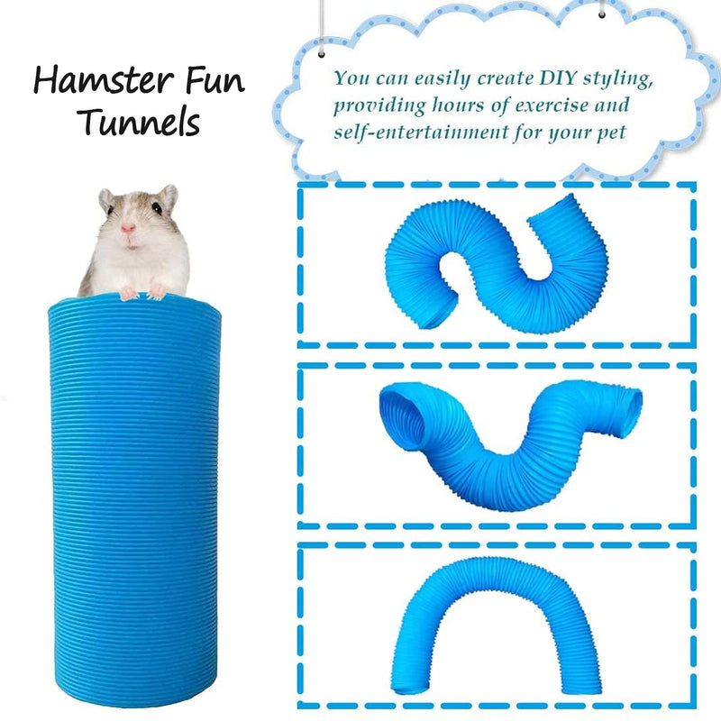 kathson Small Animal Fun Tunnel Pets Tube Toy with Hamster Chew Play Toys for Grinding Teeth Mouse Foldable Exercising Training Hideouts Tunnels for Guinea Pig, Rats, Gerbils - PawsPlanet Australia