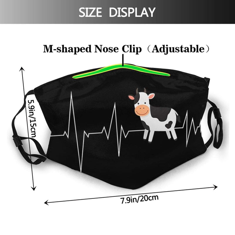 Funny Face Mask Funny Smile Dog Dog Face Mask Animal Fashion Scarf Design For Adult Reusable Breathable Cows Cow Heartbeat 1 PCS - PawsPlanet Australia