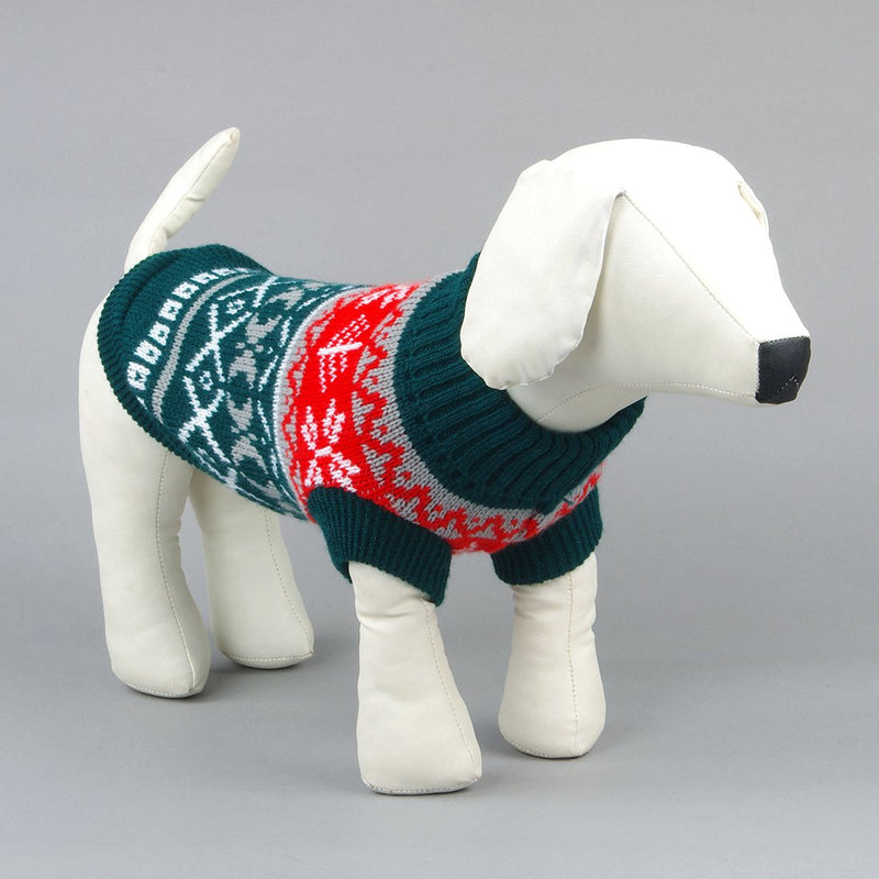 Rantow Pet Holiday Clothes Dog Cat Sweater Dog Warm Coat Cute Jumper Autumn Winter Clothes Dog Clothes (XS, Green) XS - PawsPlanet Australia